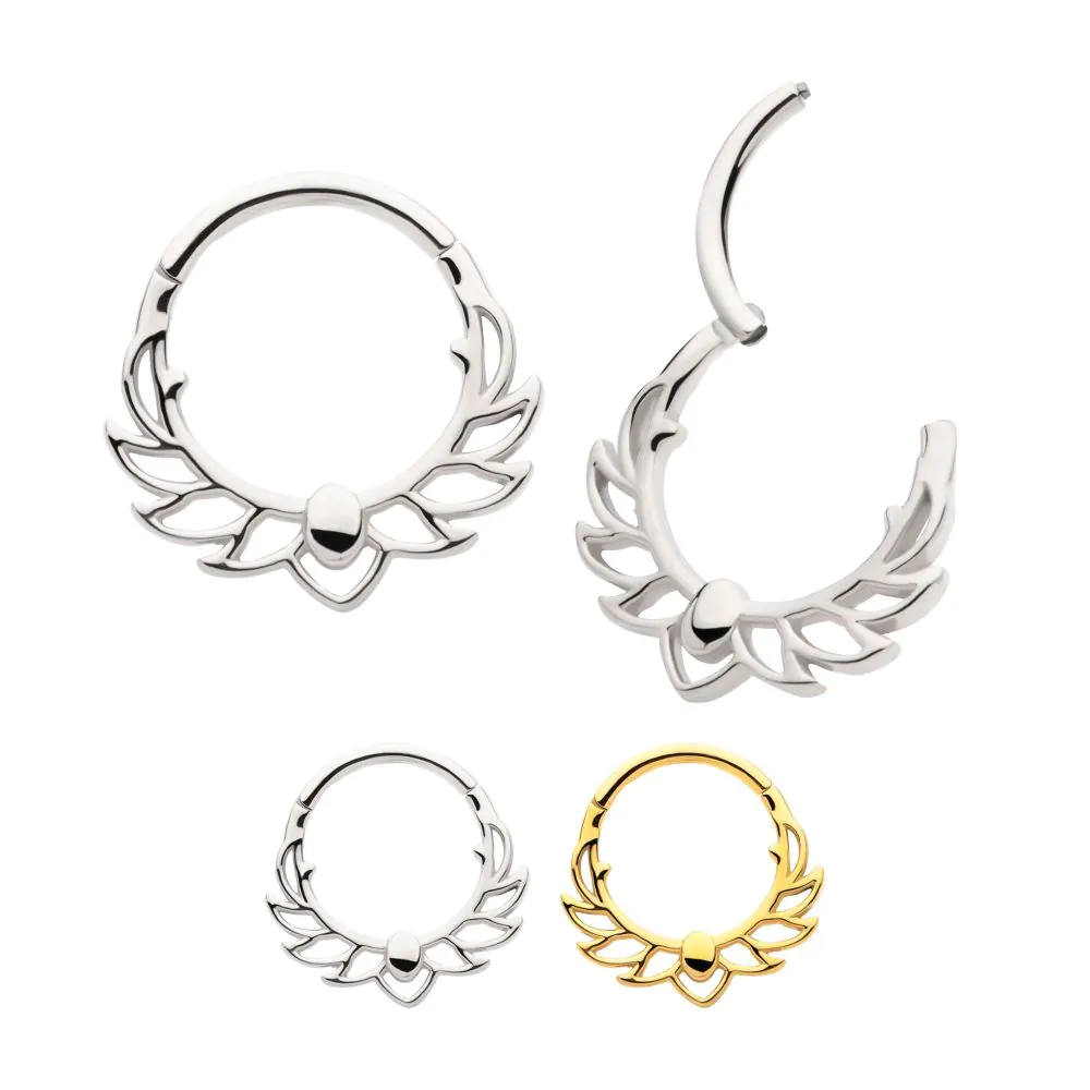 Leaf Cutout Hinged Hoop