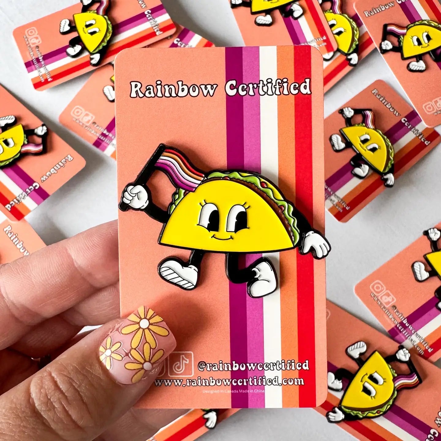 Lesbian Cartoon Taco Pin