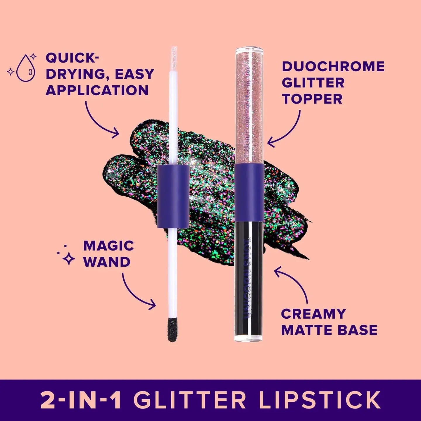 Quiet Riot 2in1 | Black-Chasm | Glitter Lip Duo | Lip Paint