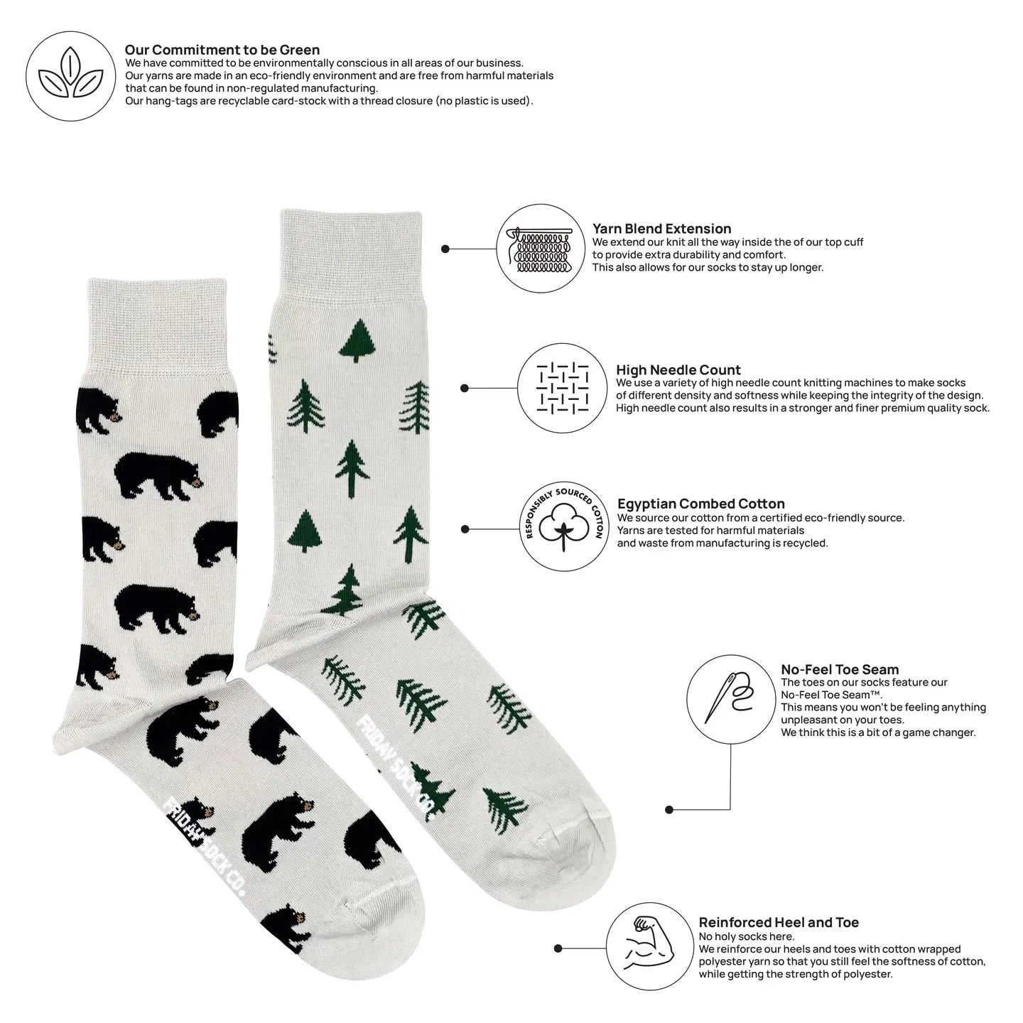 Bear and Trees Socks