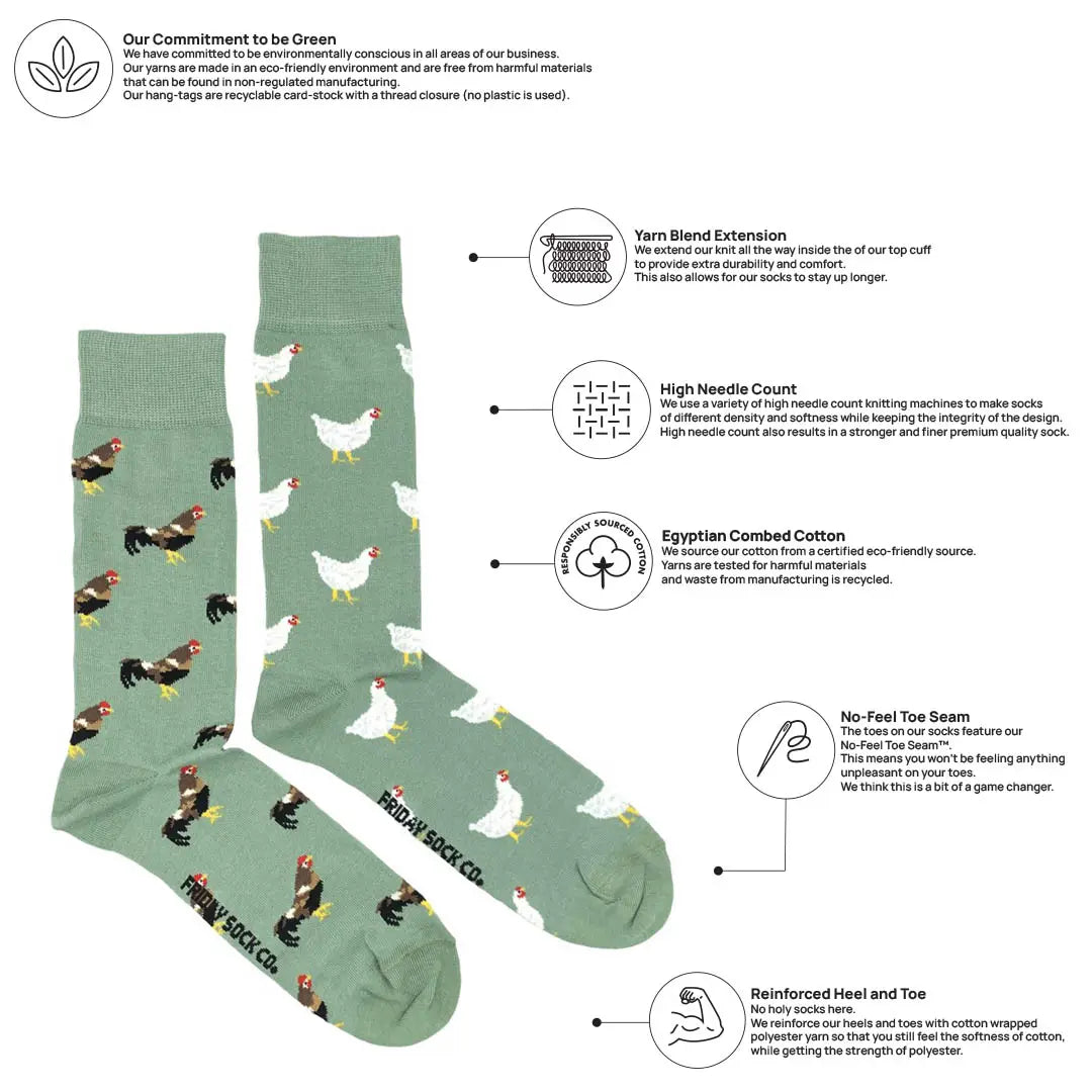 Chicken & Rooster Mid-Calf Socks