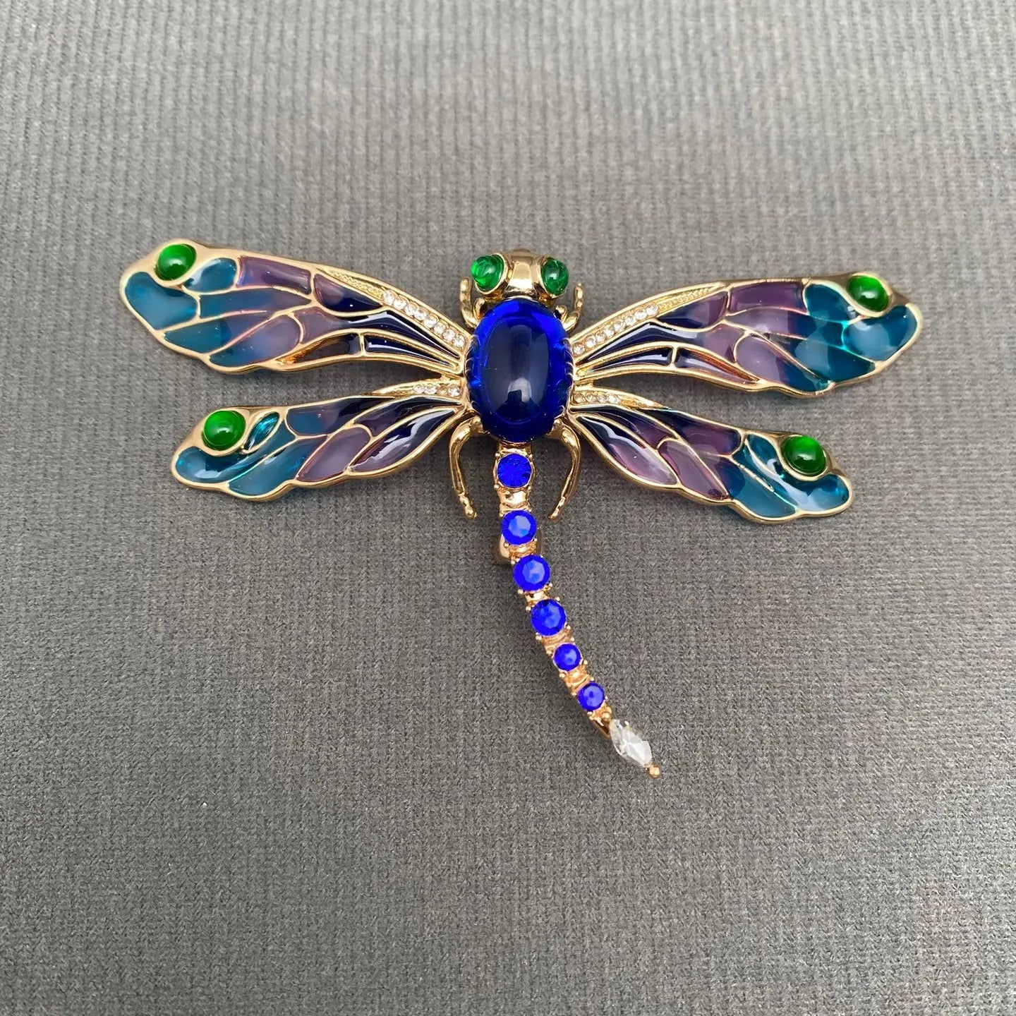 Rhinestone Enamel Dragonfly Brooch
