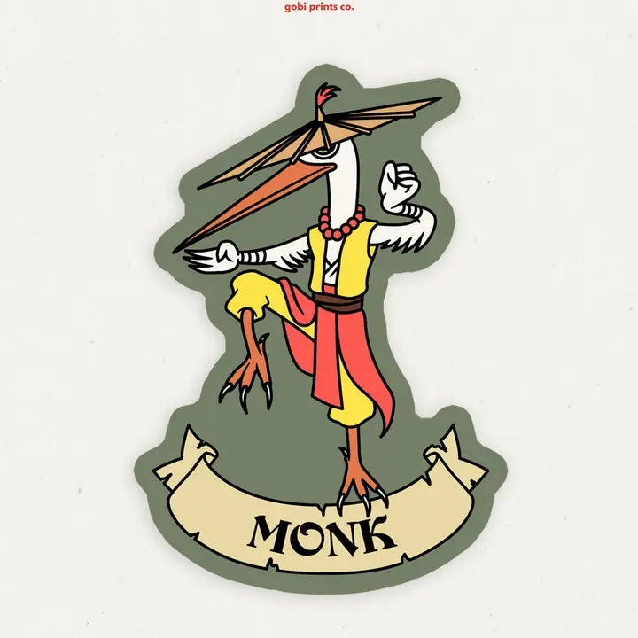 Monk Dungeons And Dragons Vinyl Sticker