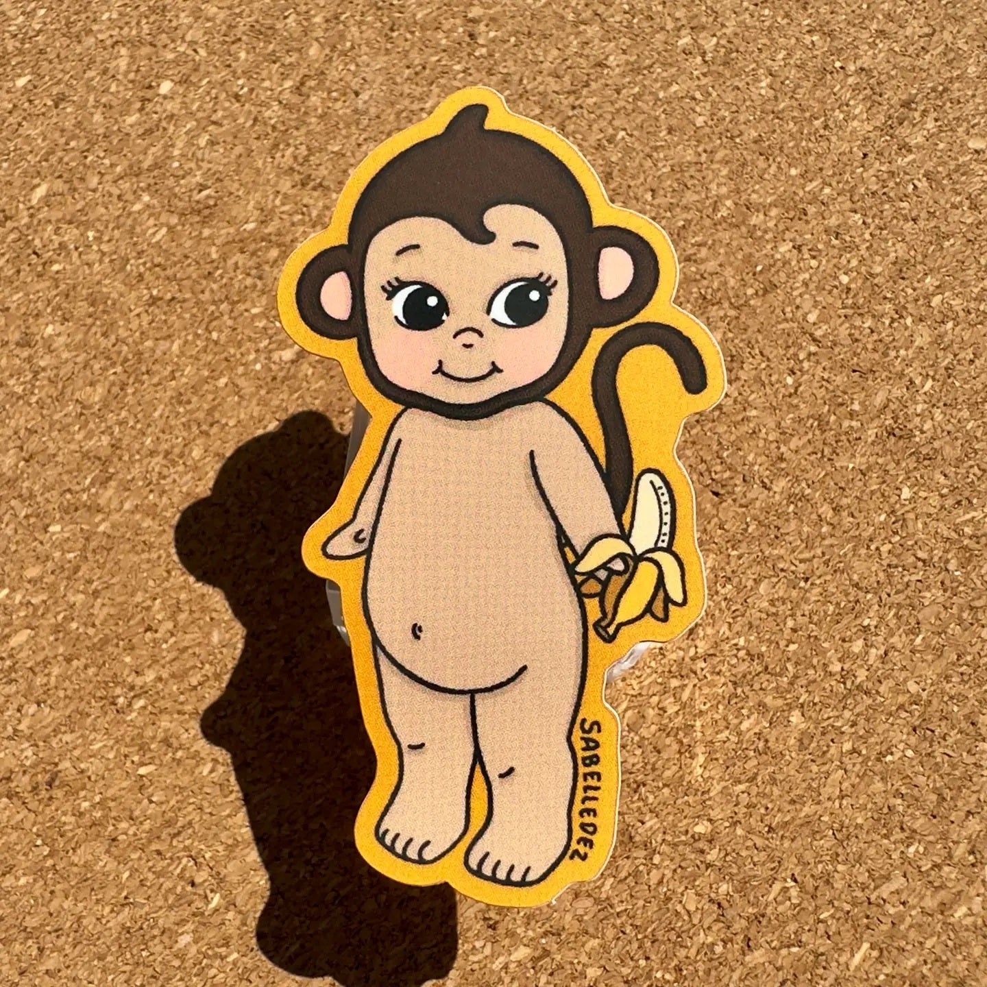 Monkey With Banana Sticker