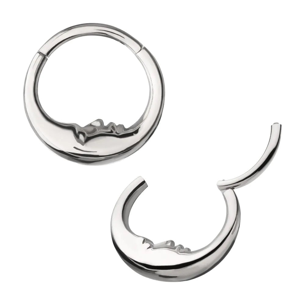 Moon Face Hinged Hoop
