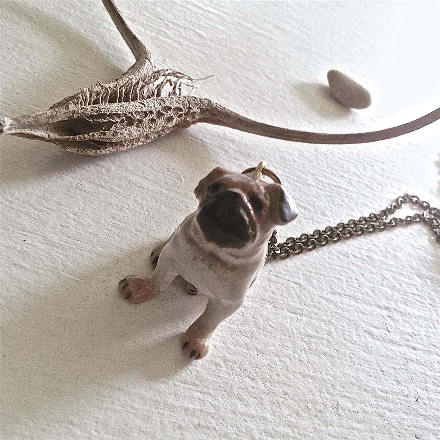 Pug Life Porcelain Pug Pendant