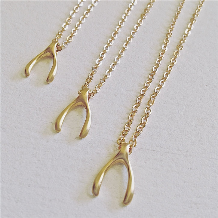 Wish Wishbone Pendant Necklace