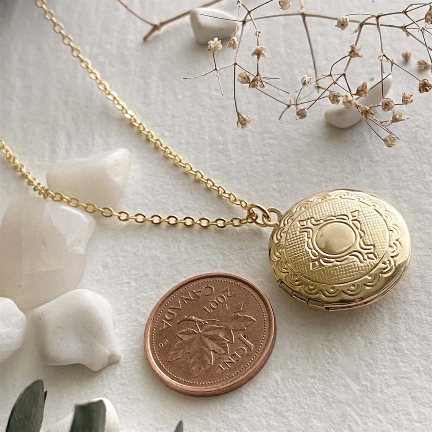 Adelaide Round Locket Necklace