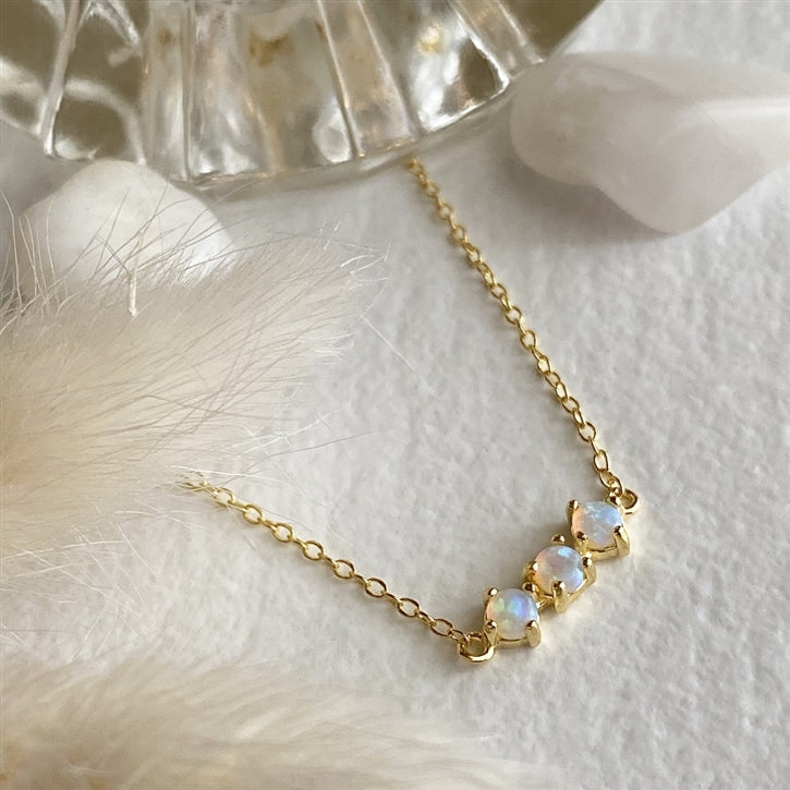 Three Sisters Triple Fire Opal Necklace