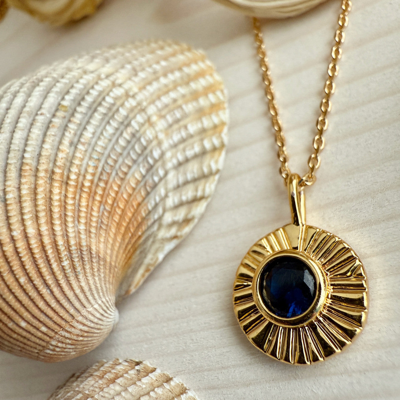 September / Sapphire Damara Birthstone Charm Necklace