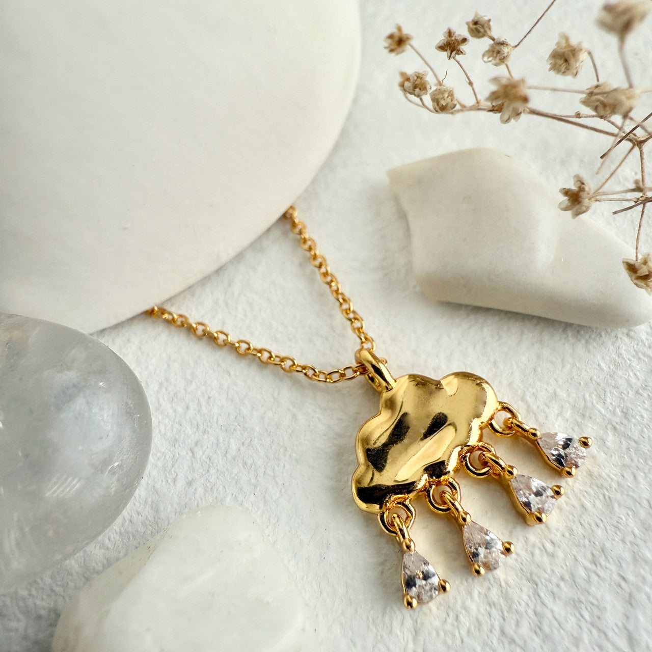 Wilhelm Cloud With Rhinestone Drops Necklace