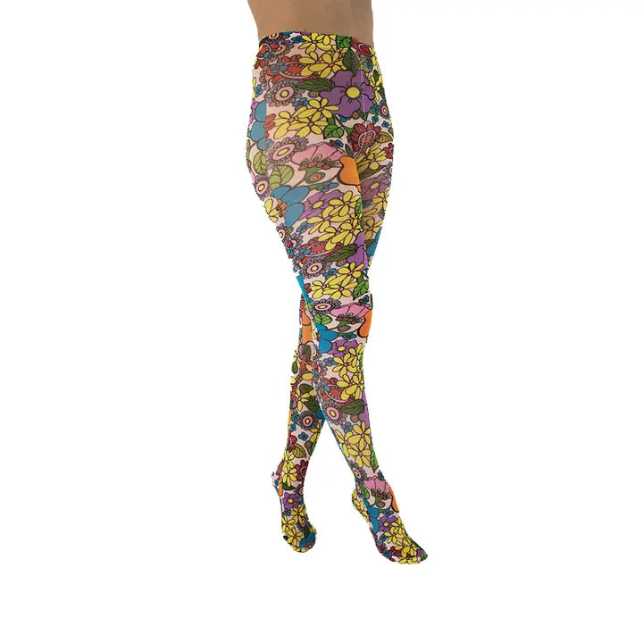 Flower Power Multicoloured Printed Tights