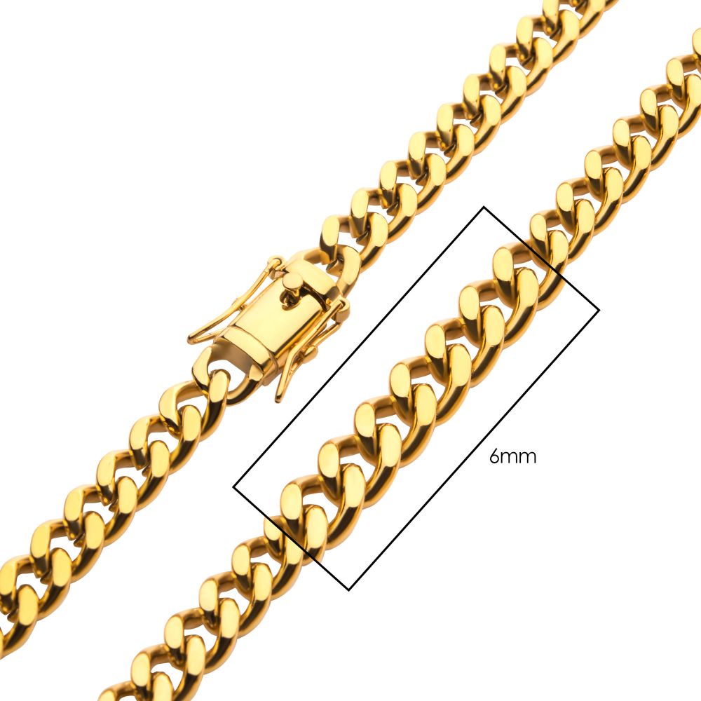 Cadena Cubana Miami IP Oro 18Kt 6mm 22"