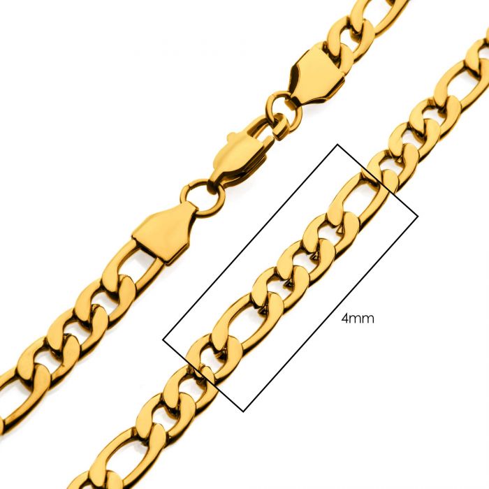 18K Gold IP Figaro Chain 4mm 2