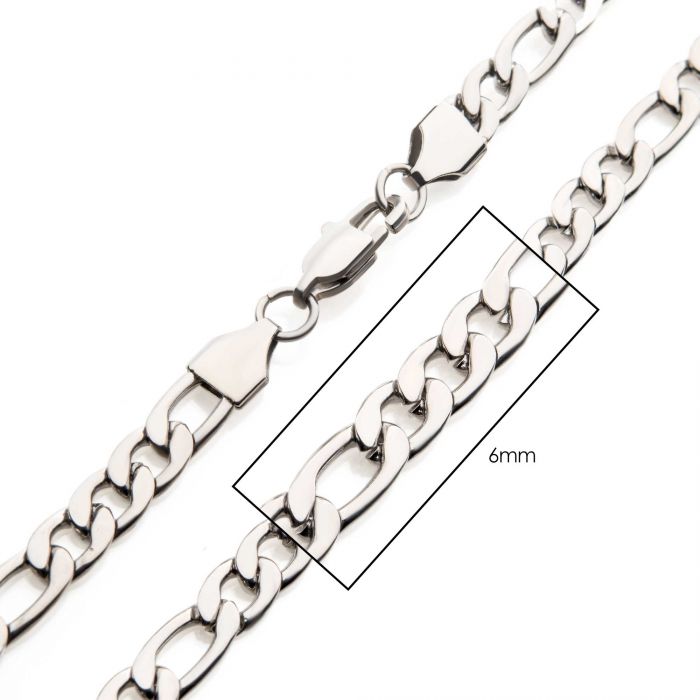 6MM 22" STEEL FIGARO CHAIN