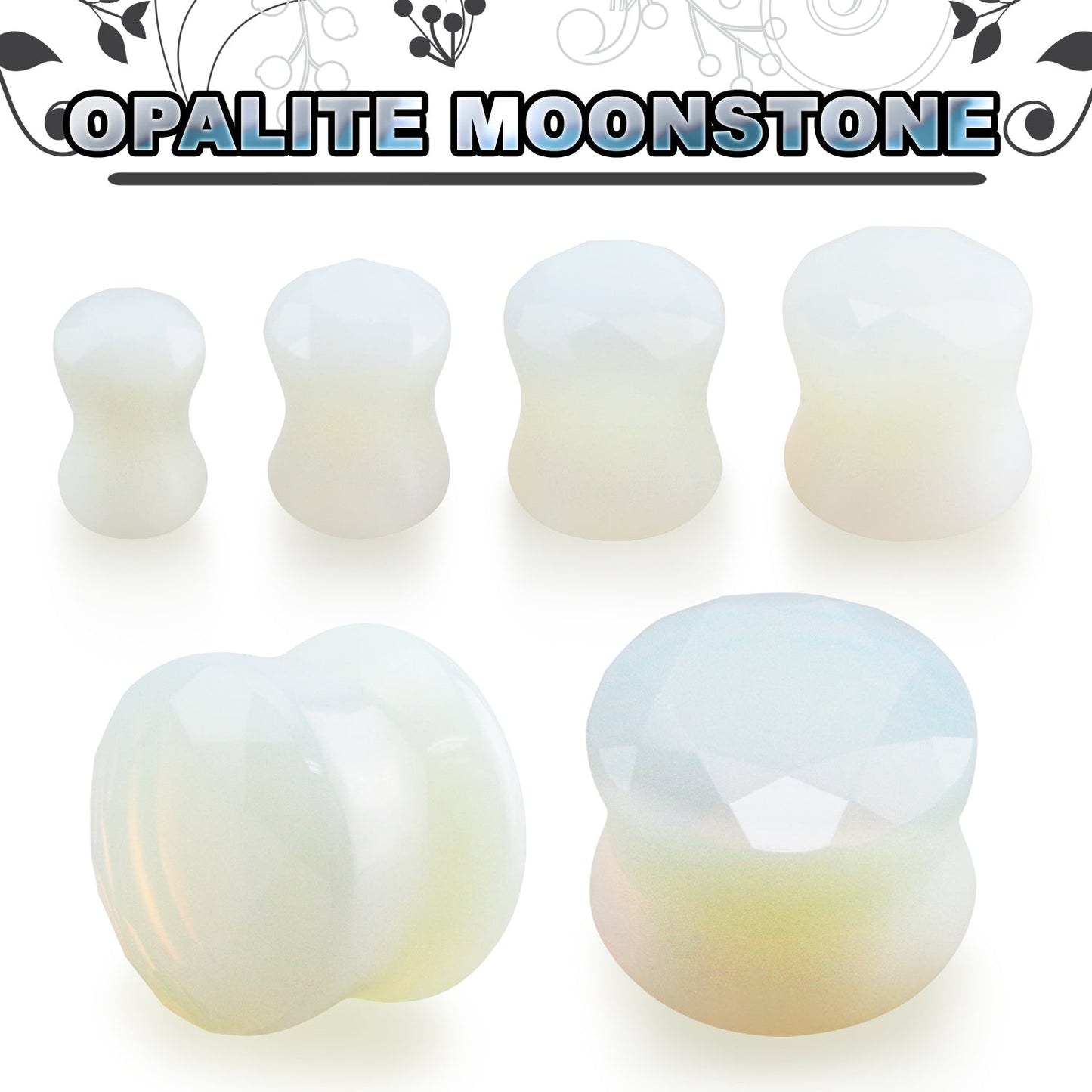 Faceted Opalite Double Flare