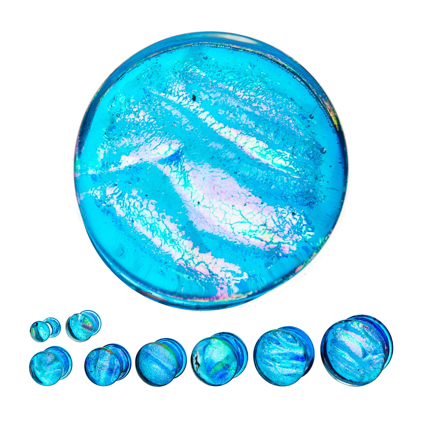 Dichroic Blue Glass Plug