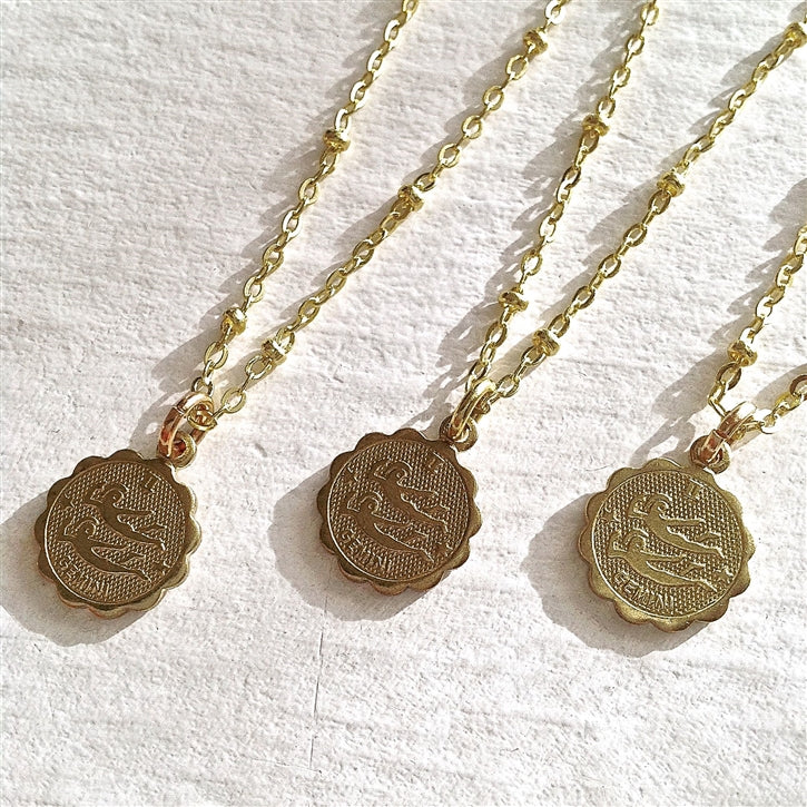 Gemini Zodiac Charm Necklace
