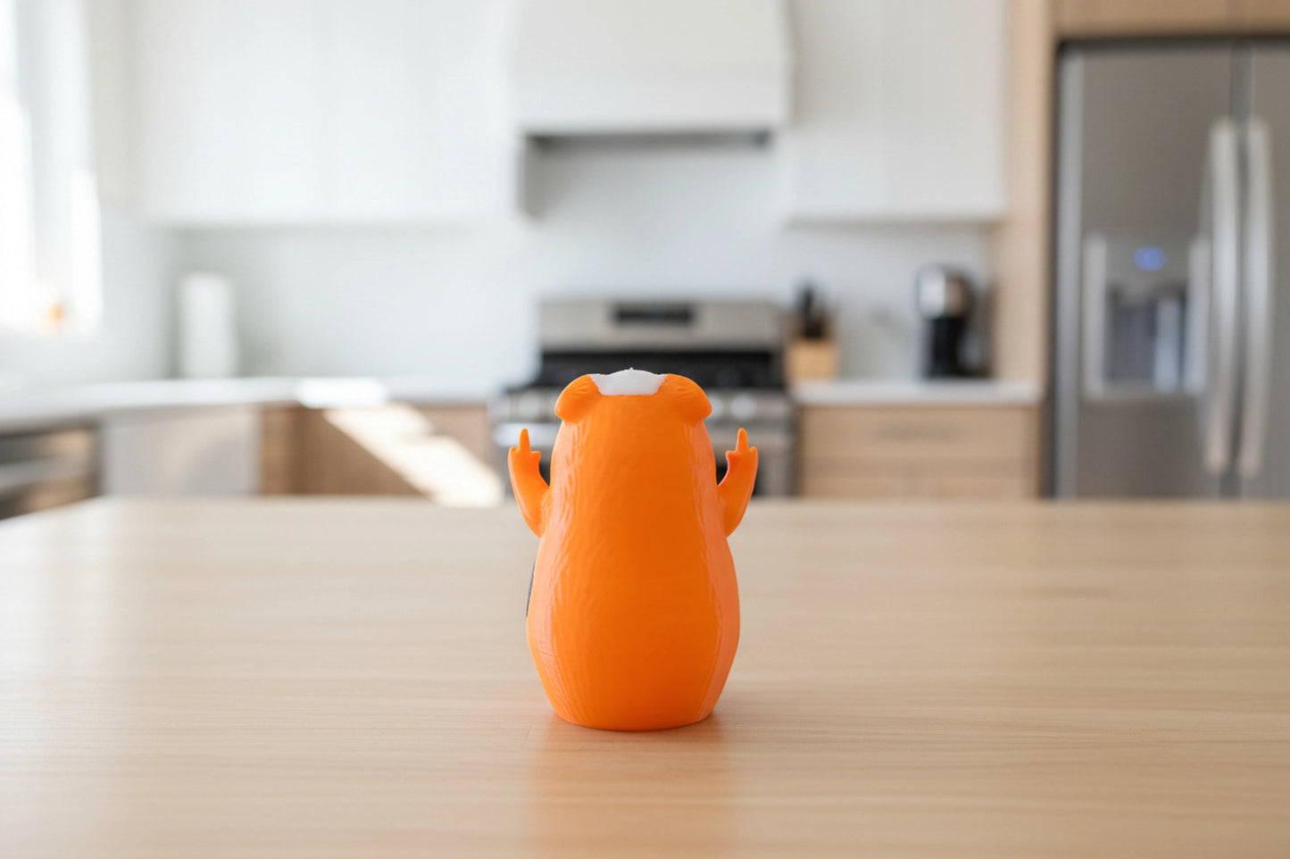 Orange Black And White Guinea Pig Middle Finger Figurine