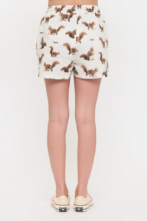 Squirrel Print Relaxed Fit Shorts