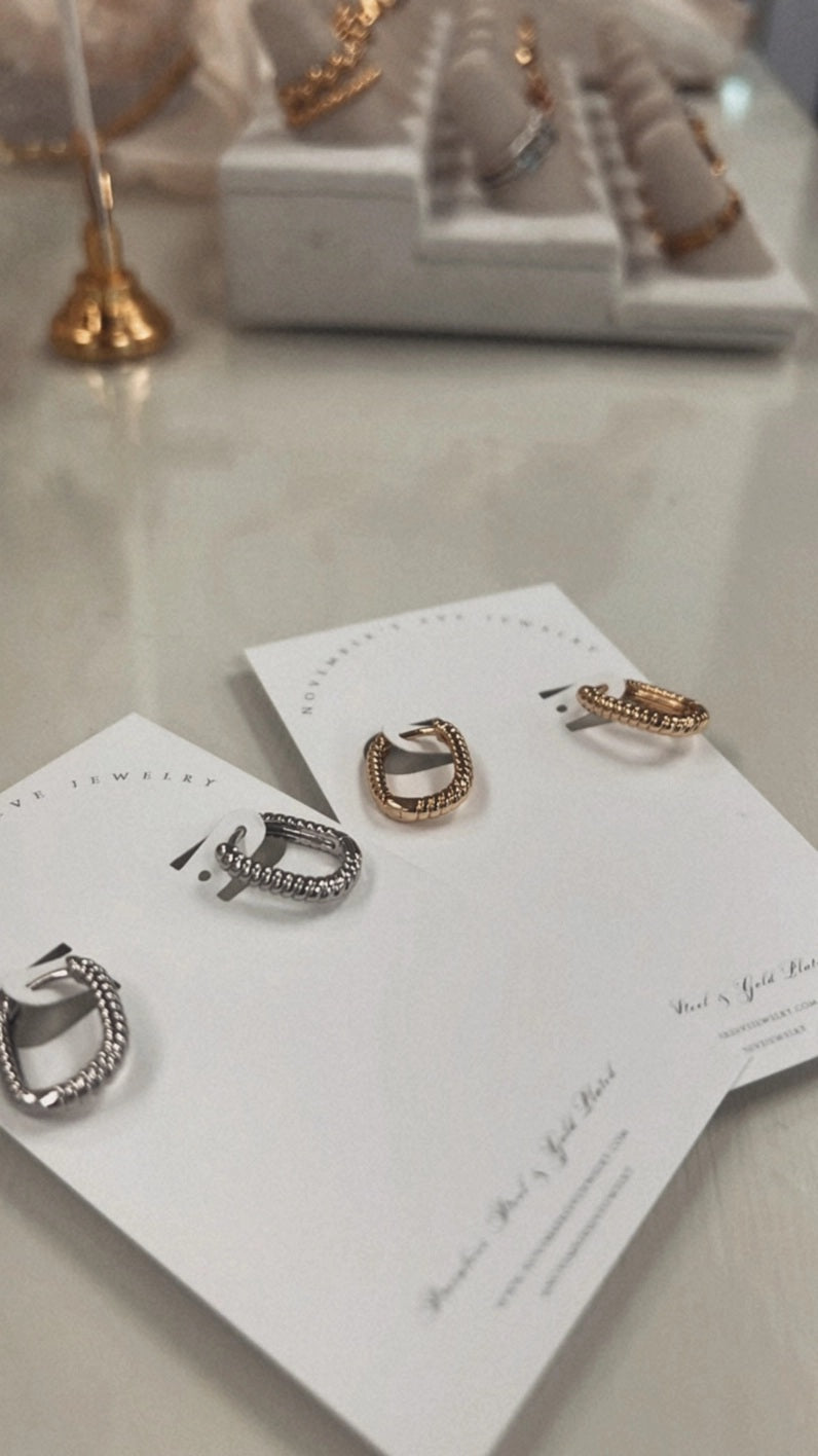 Oval Twist Hoops