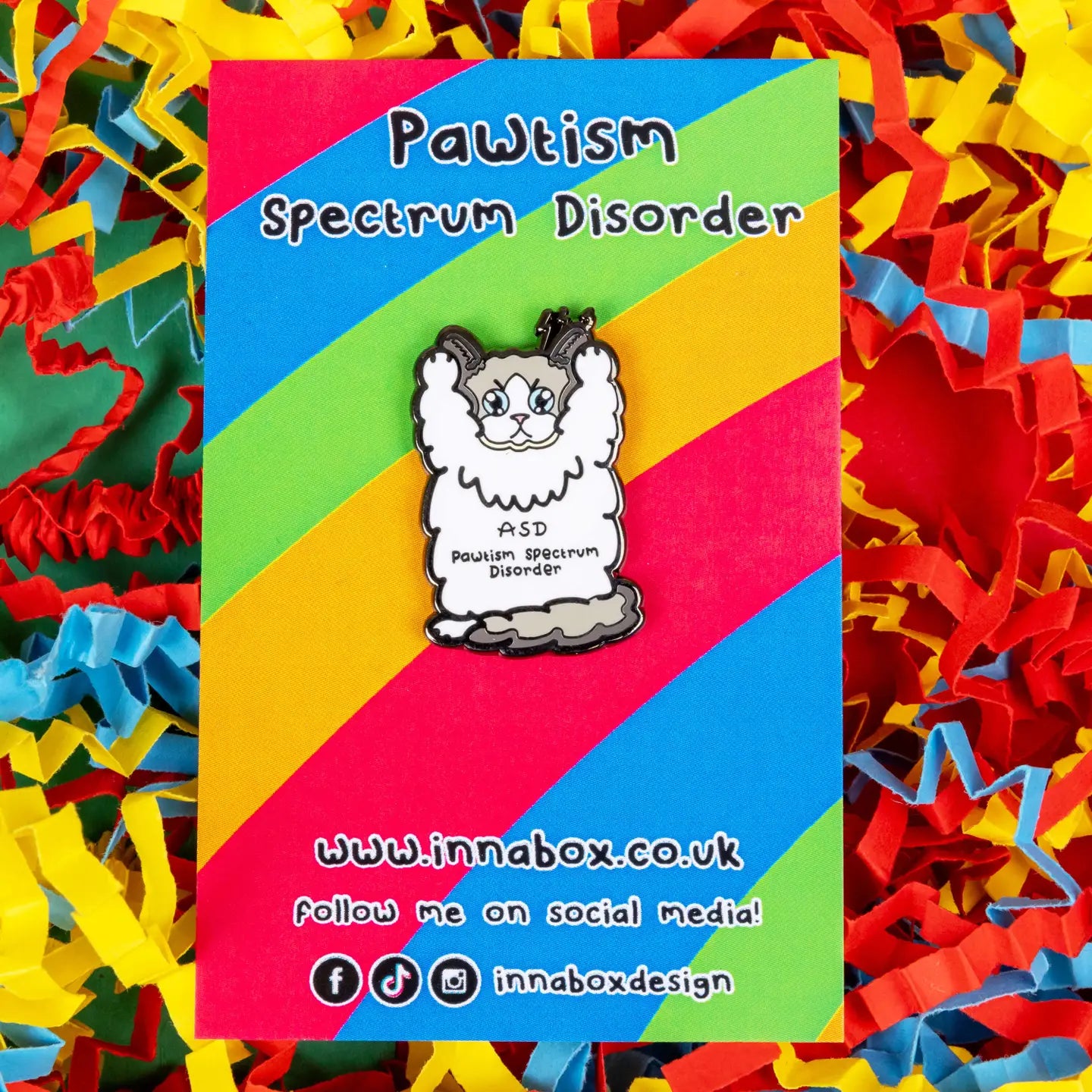 Pawtism Spectrum Disorder Cat Enamel Pin - Autism Spectrum Disorder (ASD)