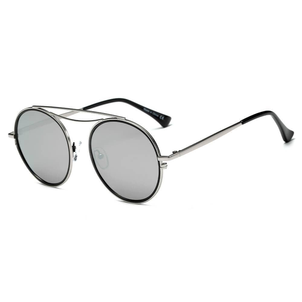 Silver Metal Fram Sunglasses