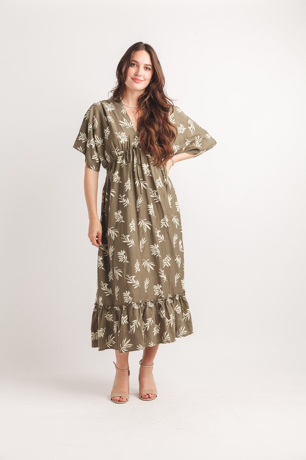 Rubber Print Extended Sleeve Dress