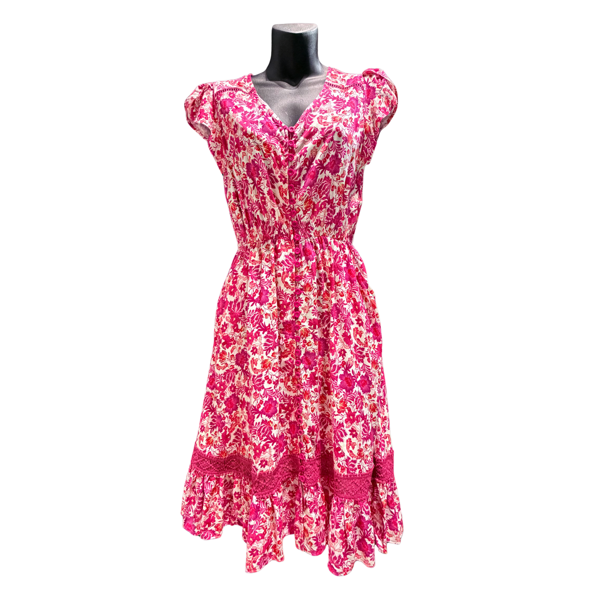 Bright Geo Print Short Sleeve Dress
