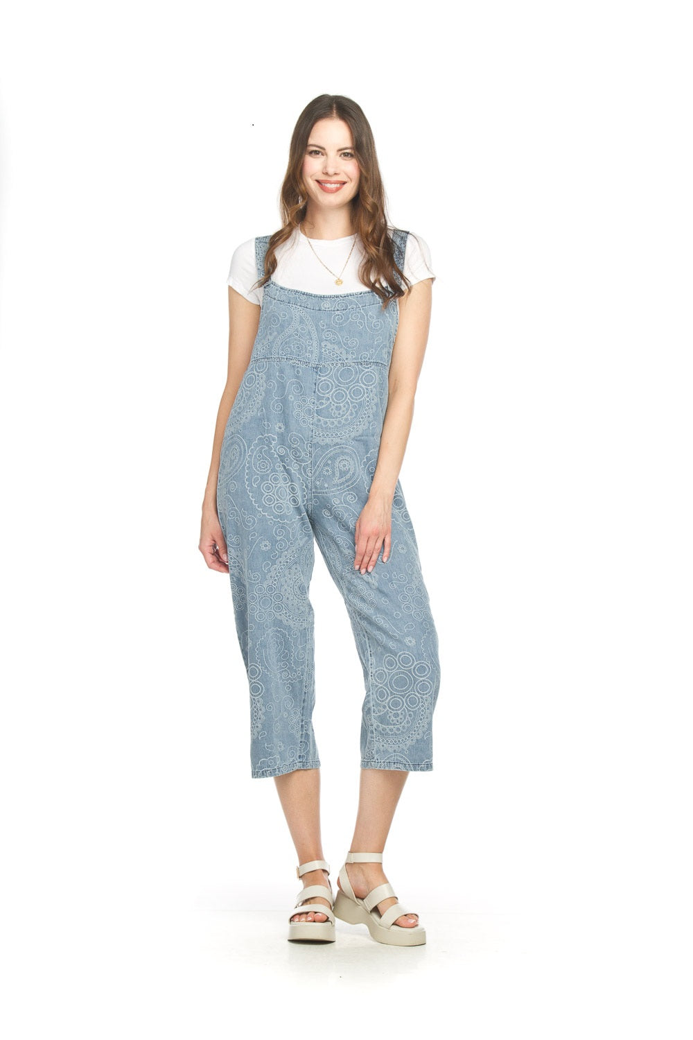 Denim Jacquard Overalls