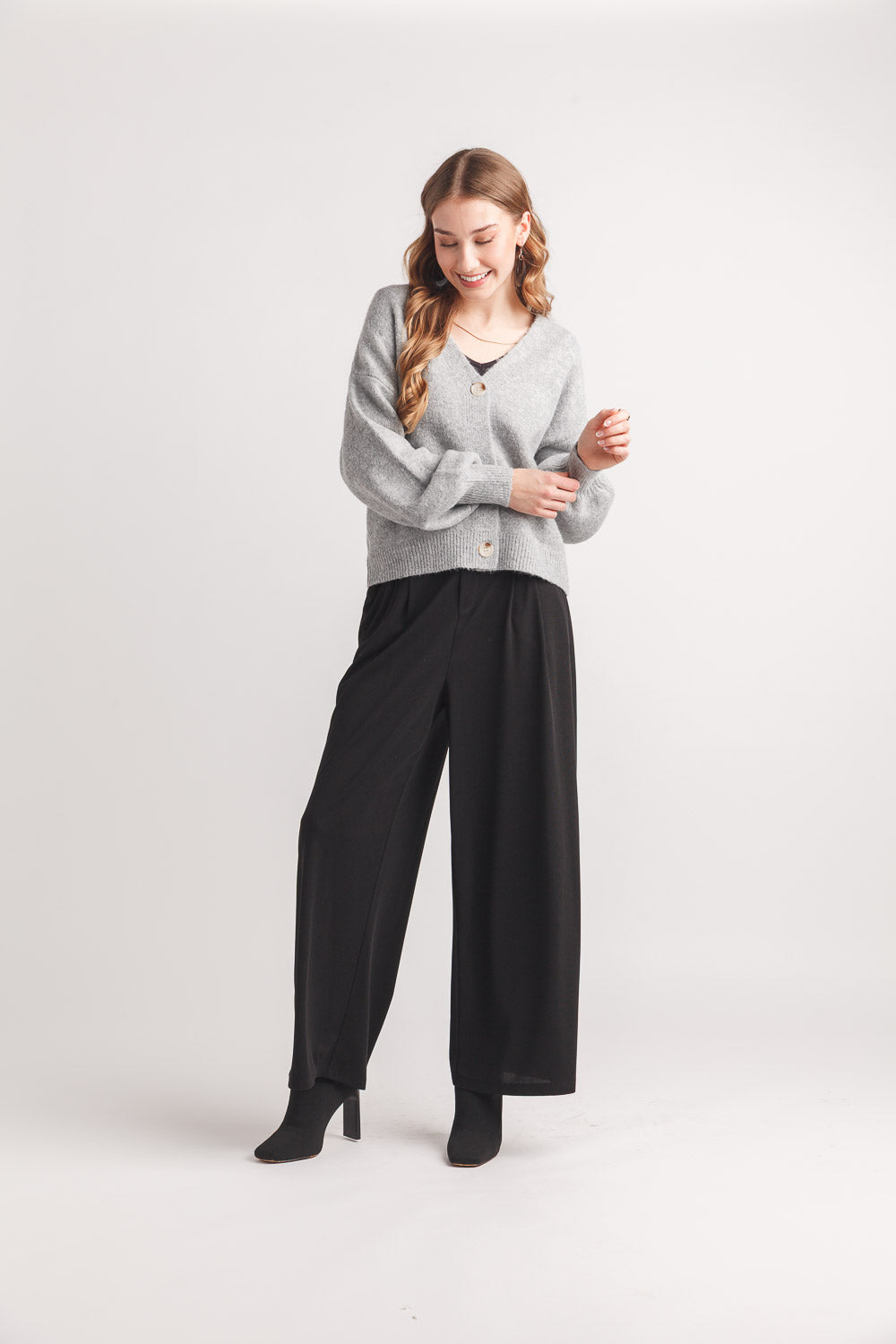 Pleated Wide Leg Trousers