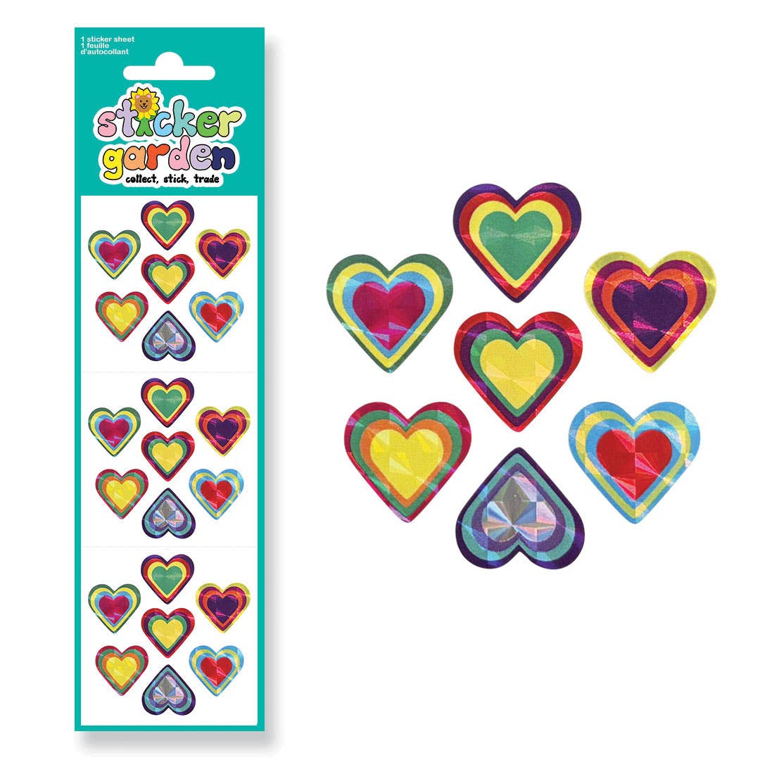 PRISM HEARTS STICKER SHEET
