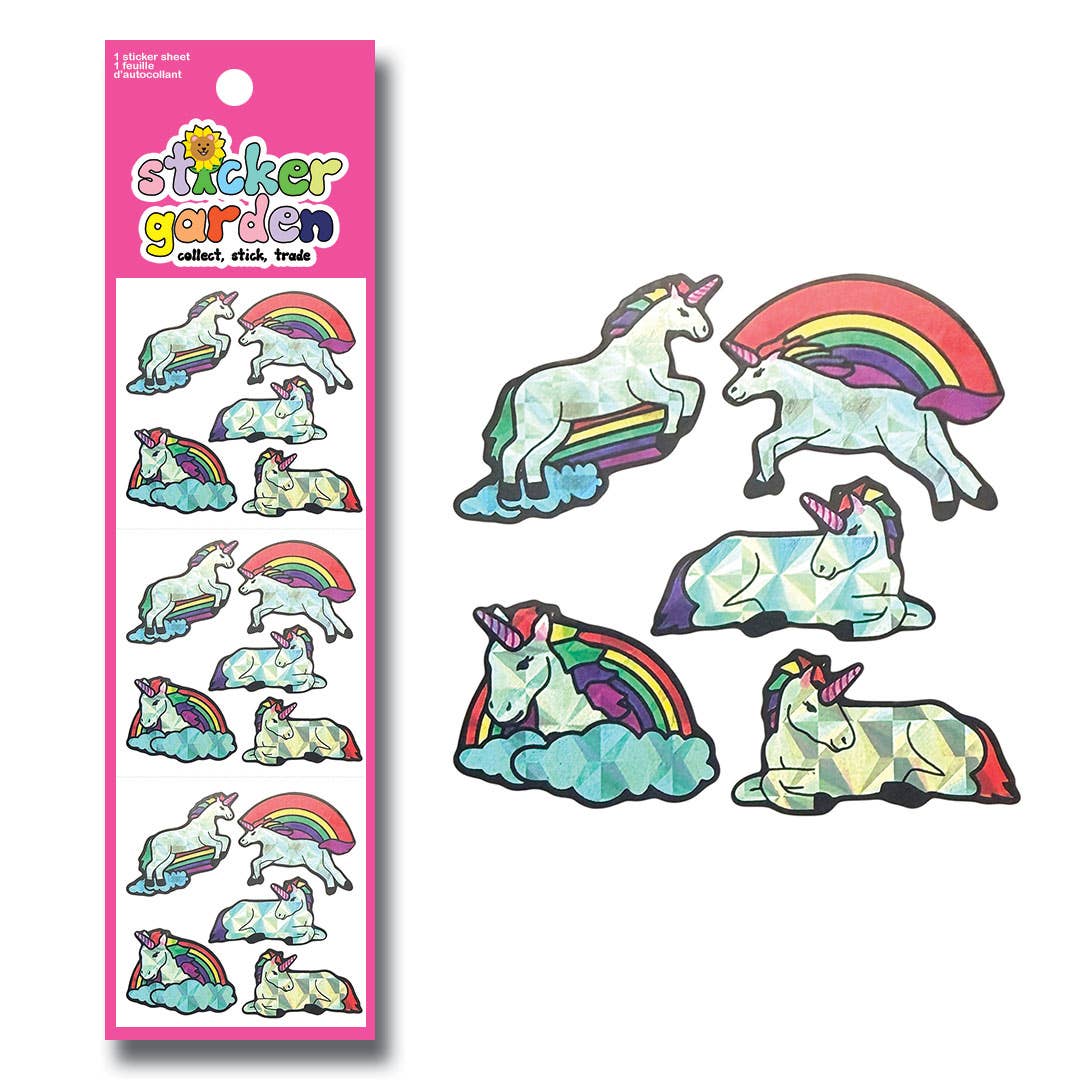PRISM RAINBOW UNICORN STICKER SHEET