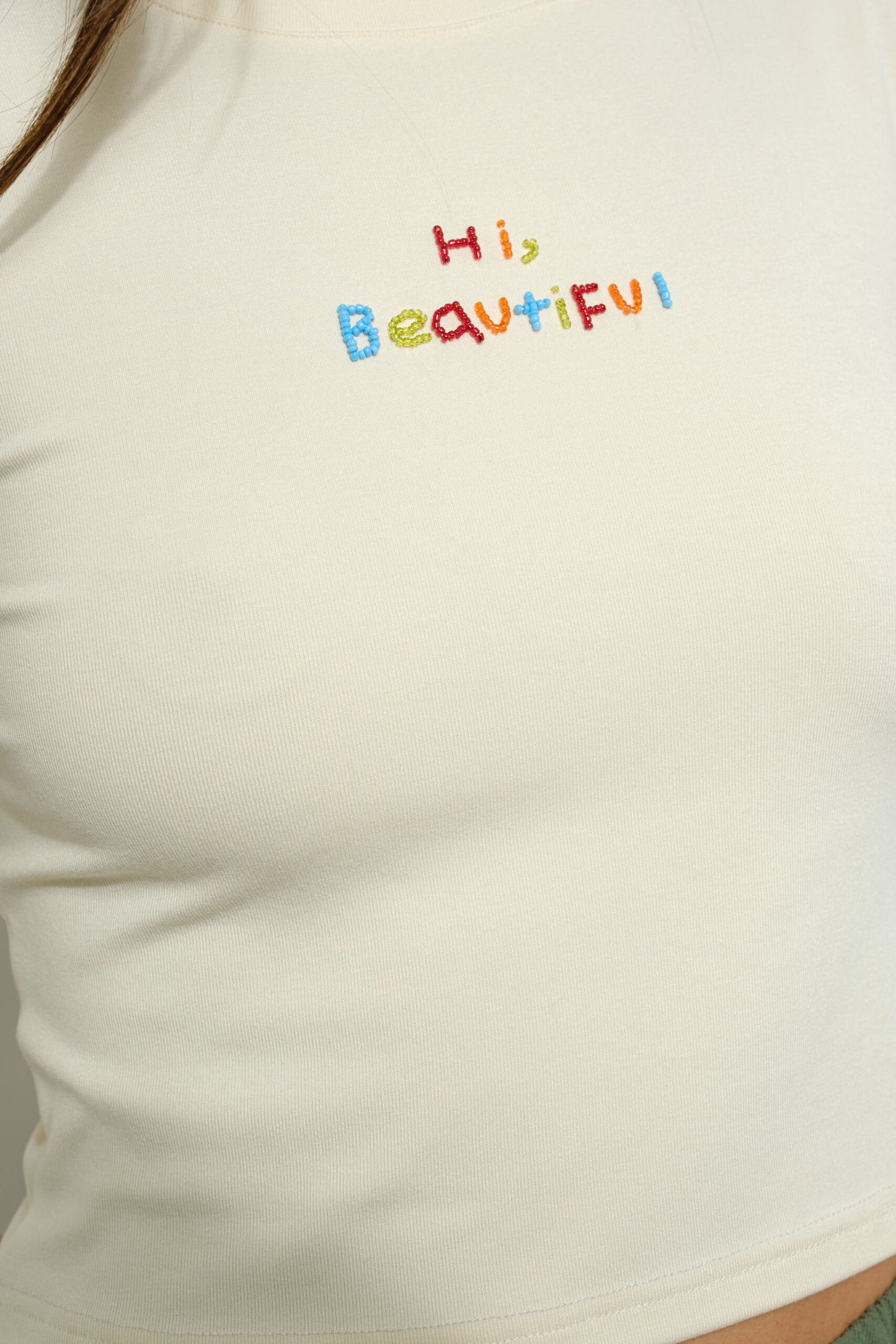 Hi Beautiful Beaded Tee