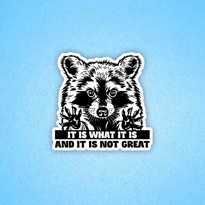 It Is What It Is Raccoon Sticker