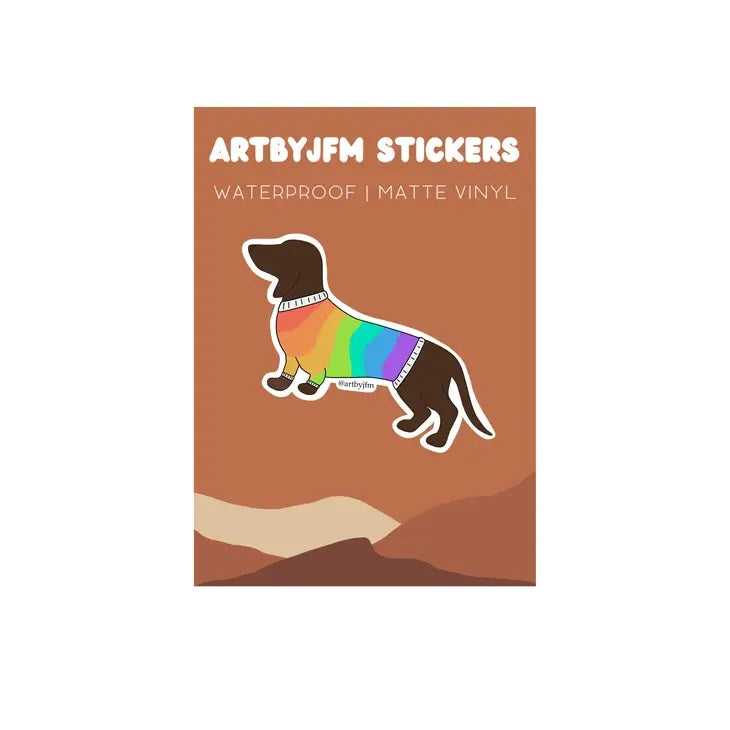 Rainbow Dachshund Sticker
