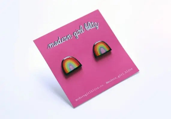 Rainbow Stud Earrings