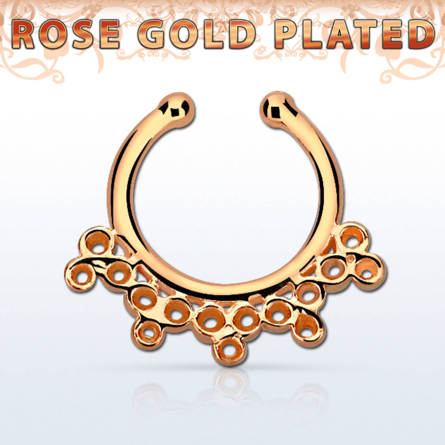 5 Trinity Rose Gold Fake Septum