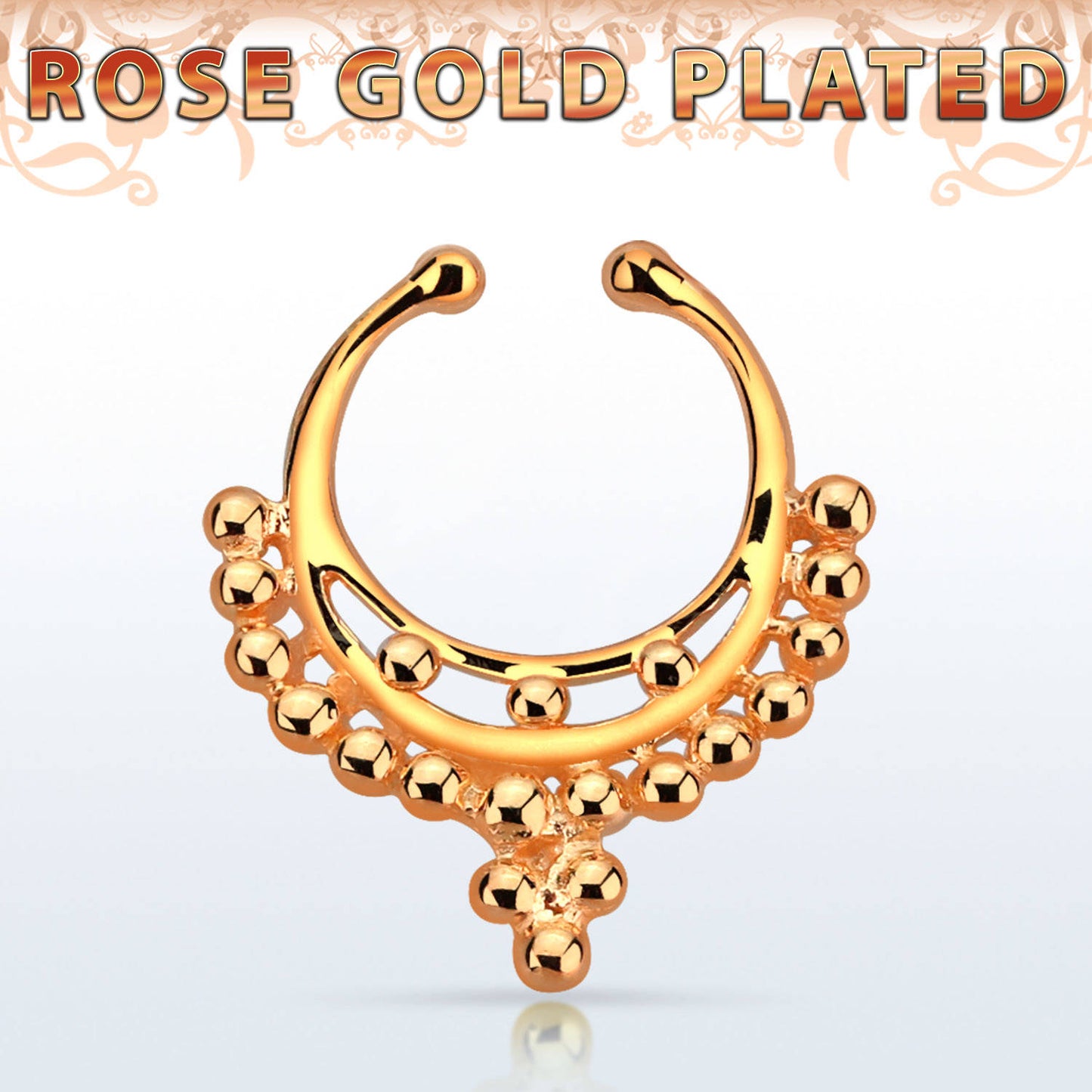 Multi Beads Rose Gold Fake Septum