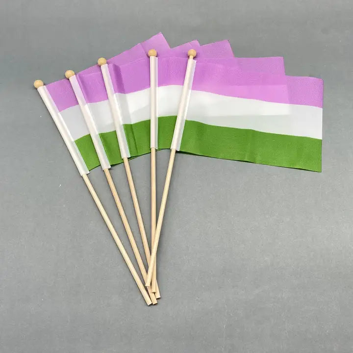 Hand Flag Queer Pride Wooden Pole