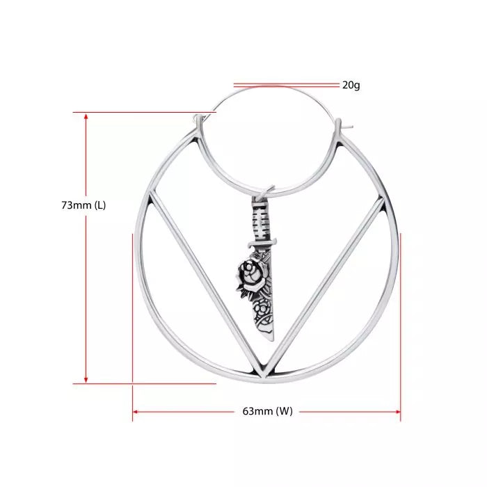 Dangle Dagger Rose Plug Cintres