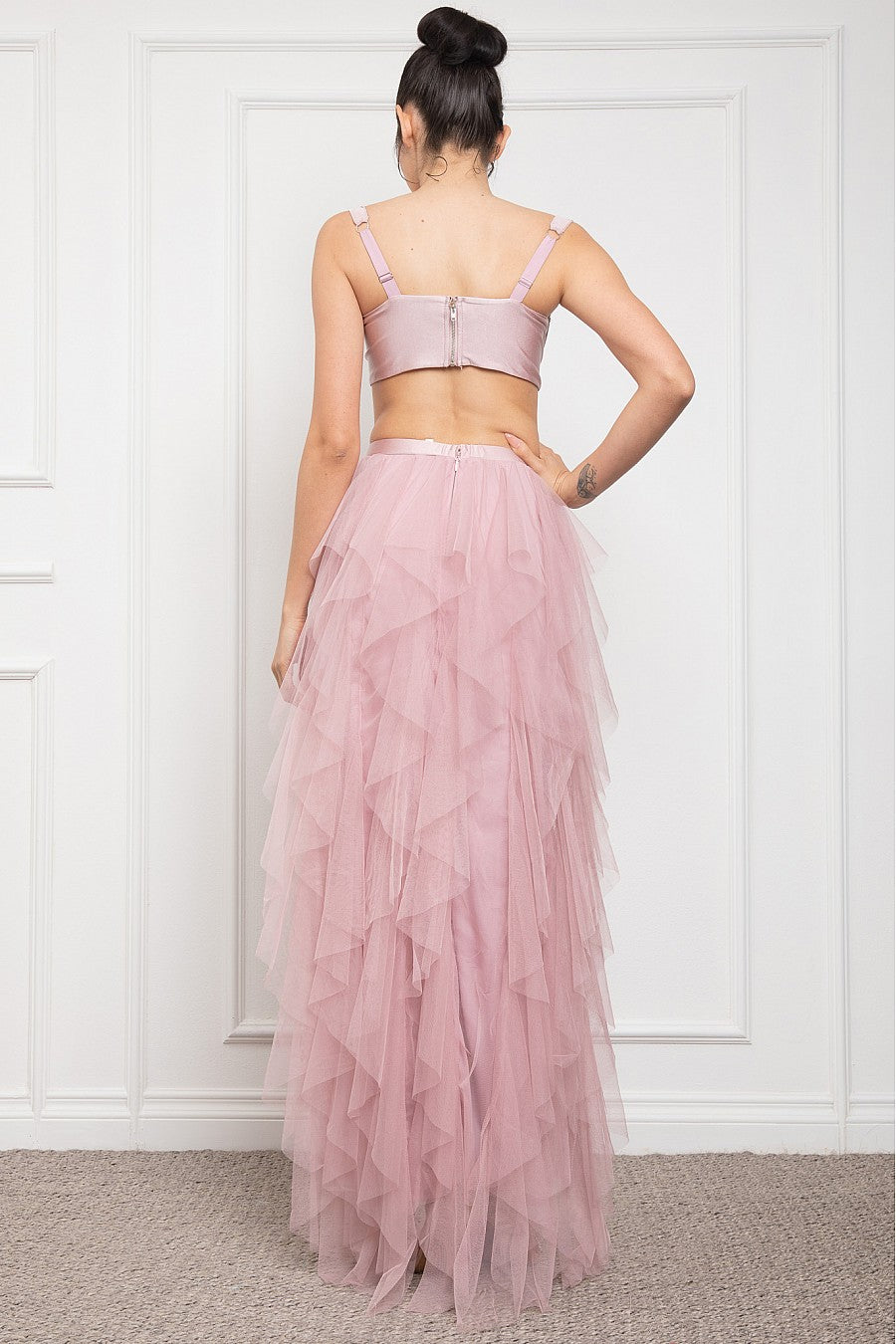 Corset Top With Tiered Tulle Dress