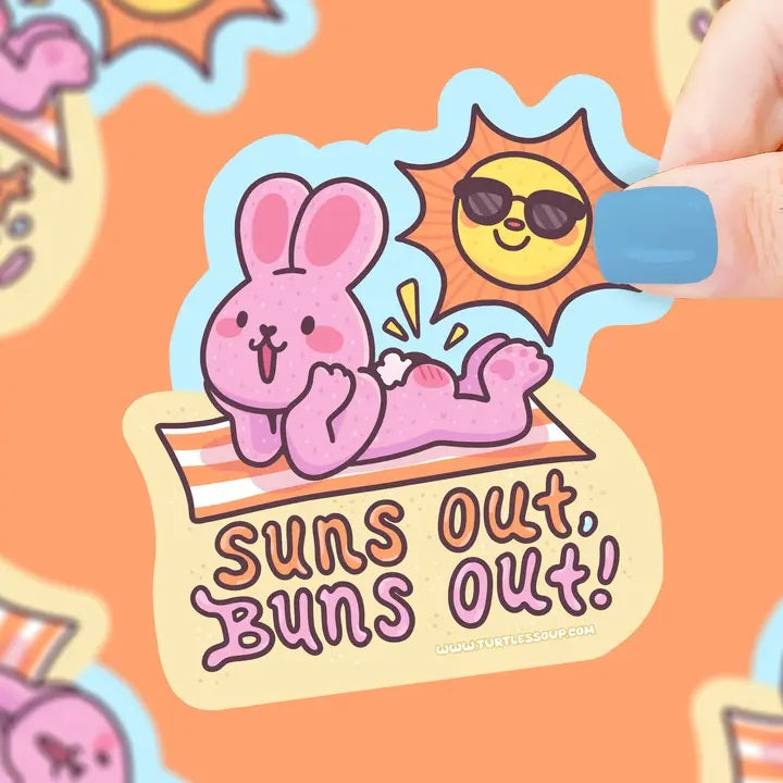 Suns Out Buns Out Bunny Beach Travel Vinyl Sticker