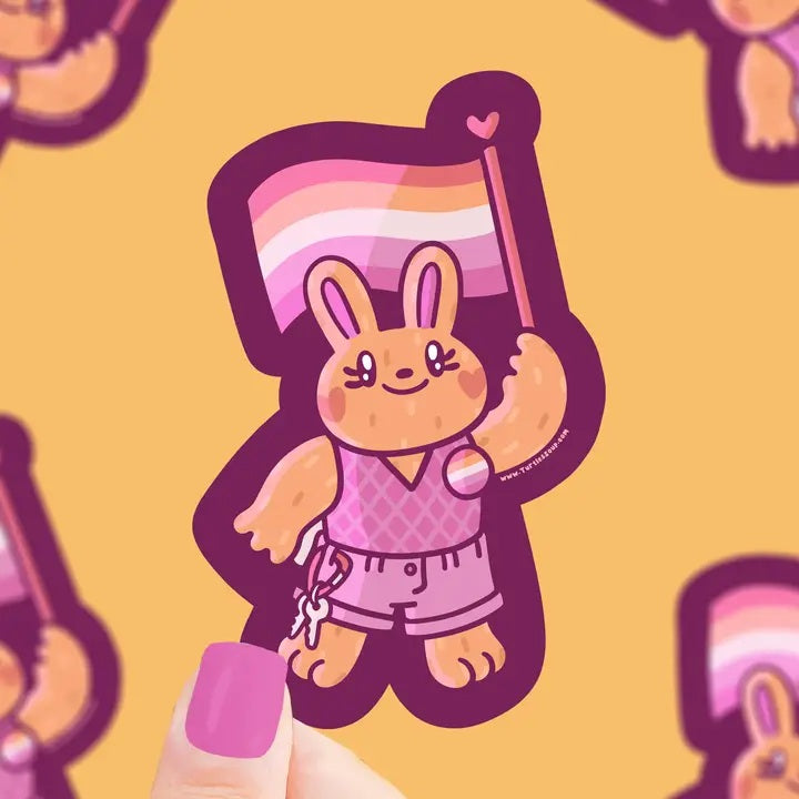 Lesbian Bunny Pride Flag LGTBQ+ Sticker