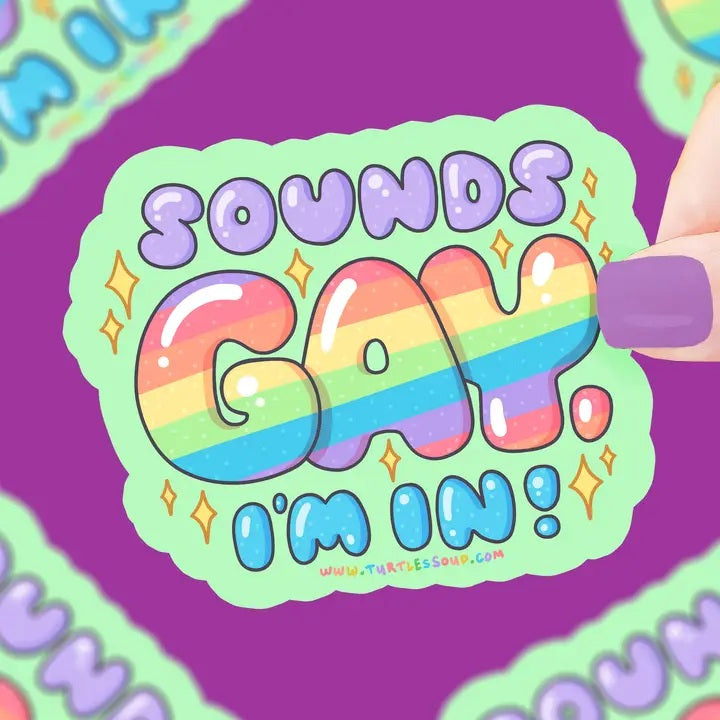 Sounds Gay Im In Funny Ally Vinyl Sticker