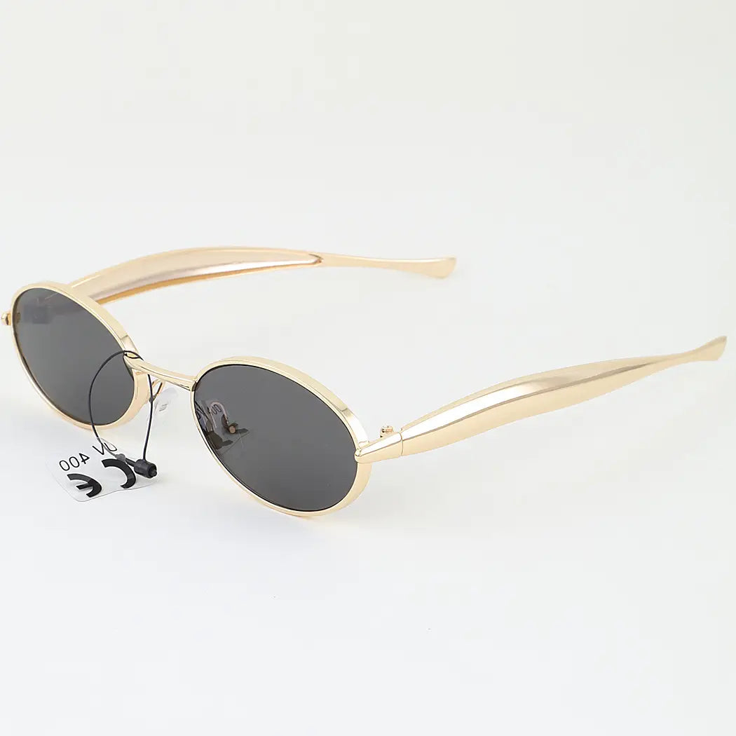 Polished Metal Round Sunglasses