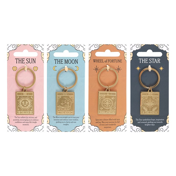 Wheel Of Fortune Vintage Tarot Card Keyring