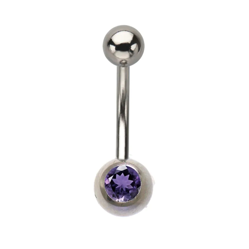 Bezel 6mm Jewel / Plain 4mm Ball Navel
