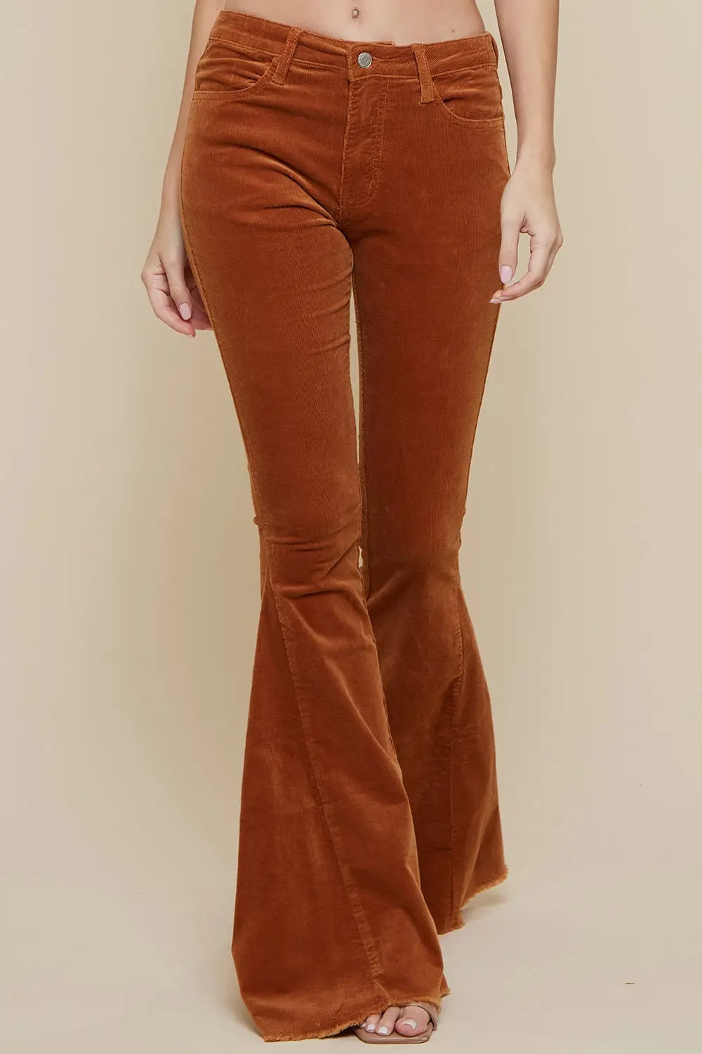 Corduroy Flared Pants Plus Size