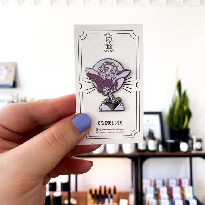 Skeleton Girl Hard Enamel Pin